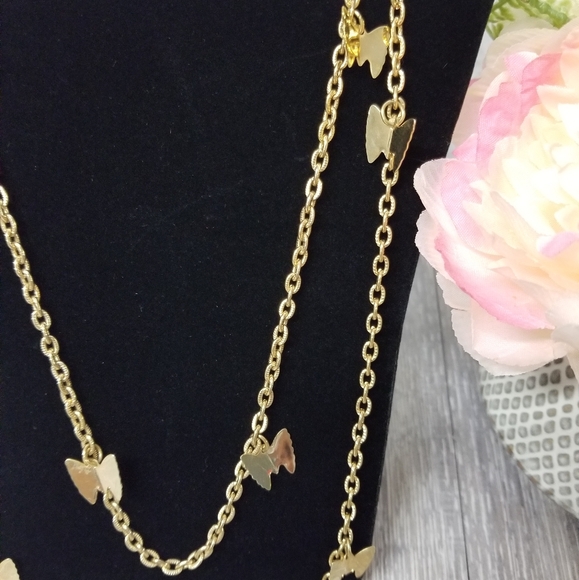 Goldtone butterfly necklace set - Picture 4 of 6